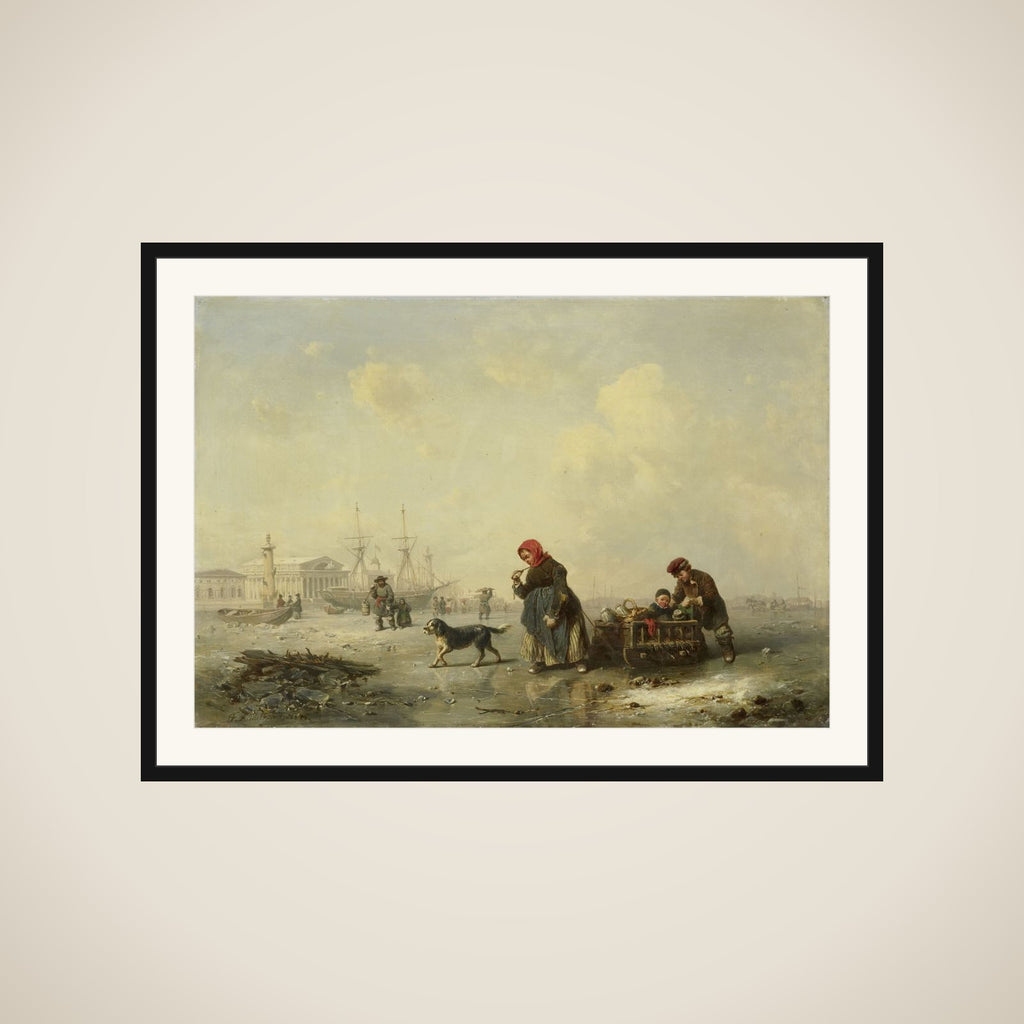 The Neva at St Petersburg (Leningrad) in the Winter framed