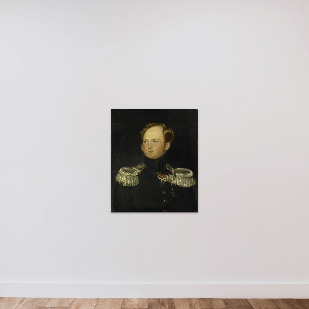 Portrait of Alexander I, Emperor of Russia unframed — shown to scale