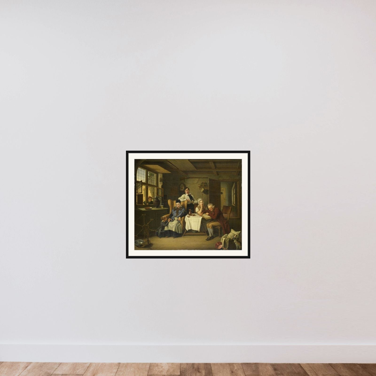 Bible Reading framed — shown to scale