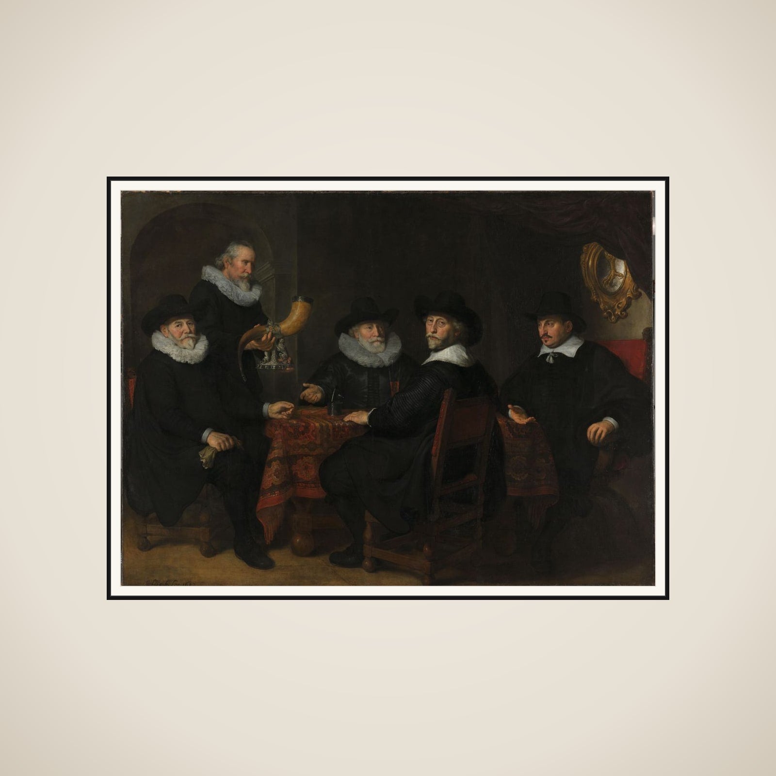 Portrait of the Governors of the Kloveniersdoelen framed