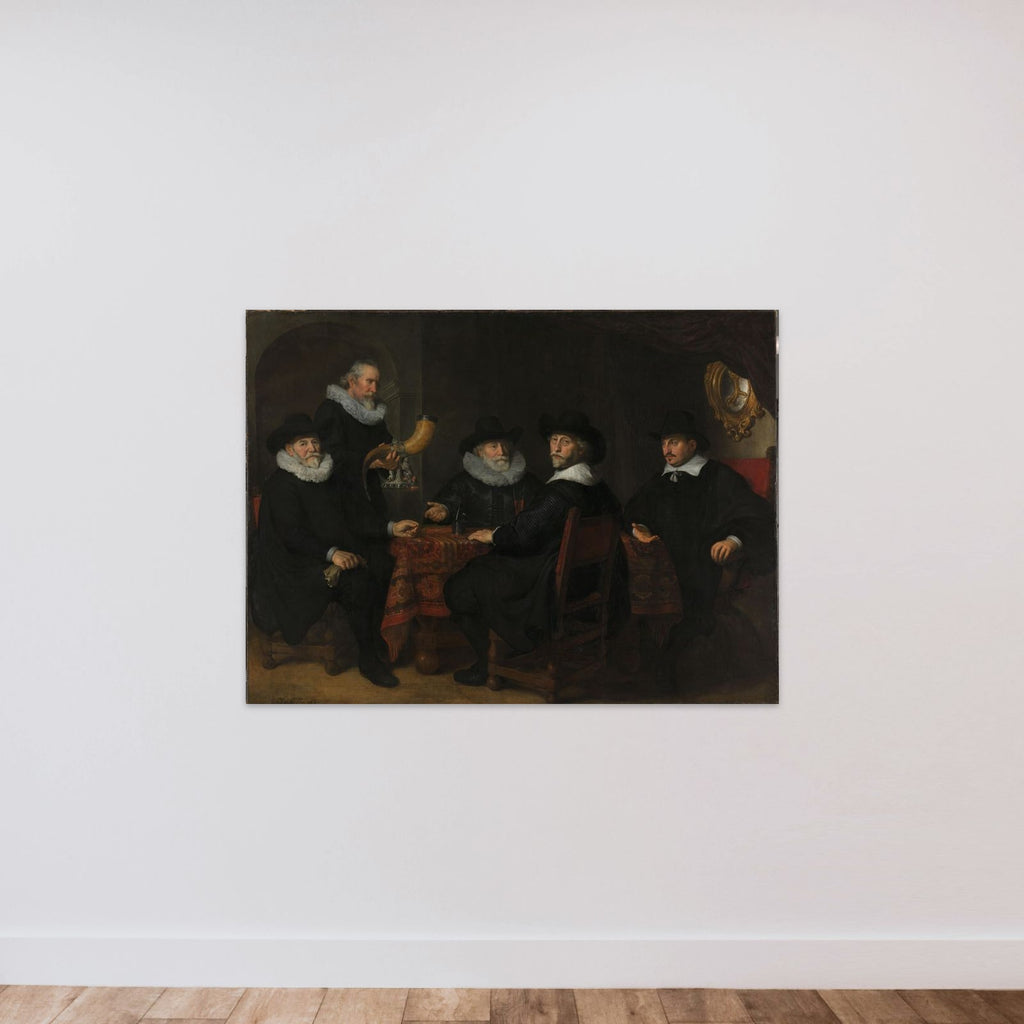 Portrait of the Governors of the Kloveniersdoelen unframed — shown to scale