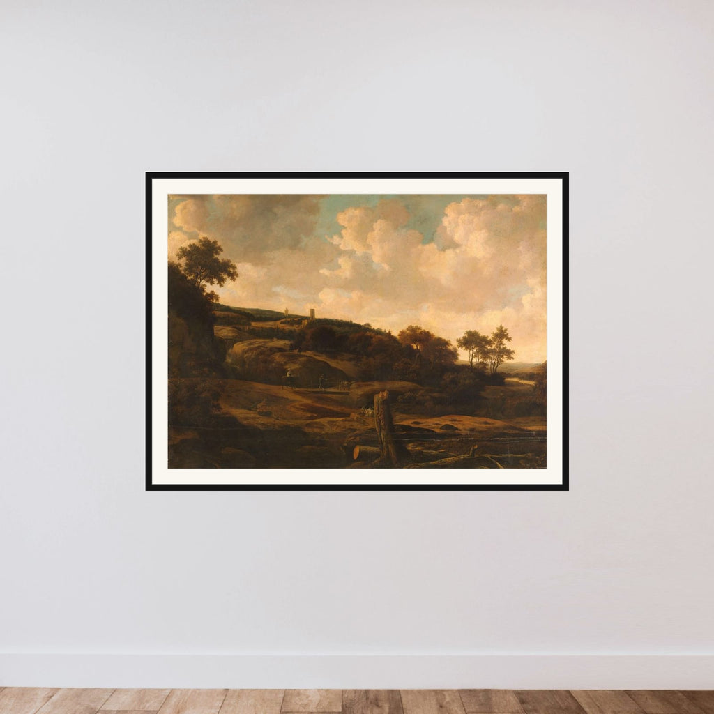 Mountainous Landscape with a Ruin framed — shown to scale