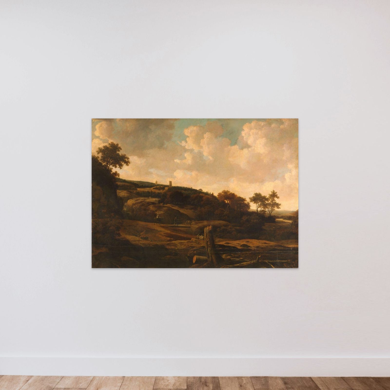 Mountainous Landscape with a Ruin unframed — shown to scale