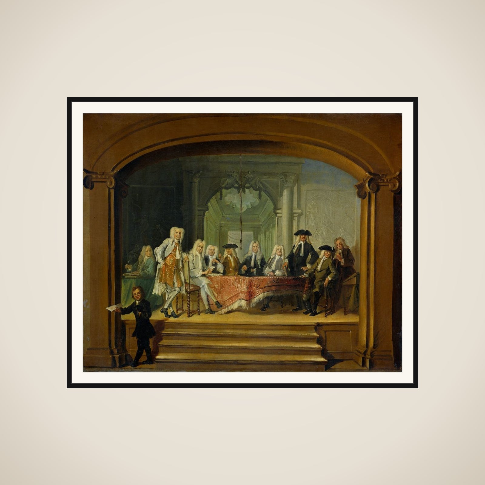 Regents of the Aalmoezeniersweeshuis Orphanage in Amsterdam, 1729 framed
