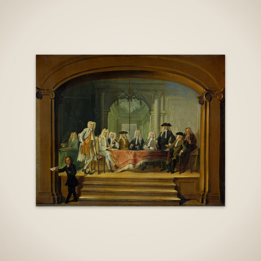 Regents of the Aalmoezeniersweeshuis Orphanage in Amsterdam, 1729 unframed print