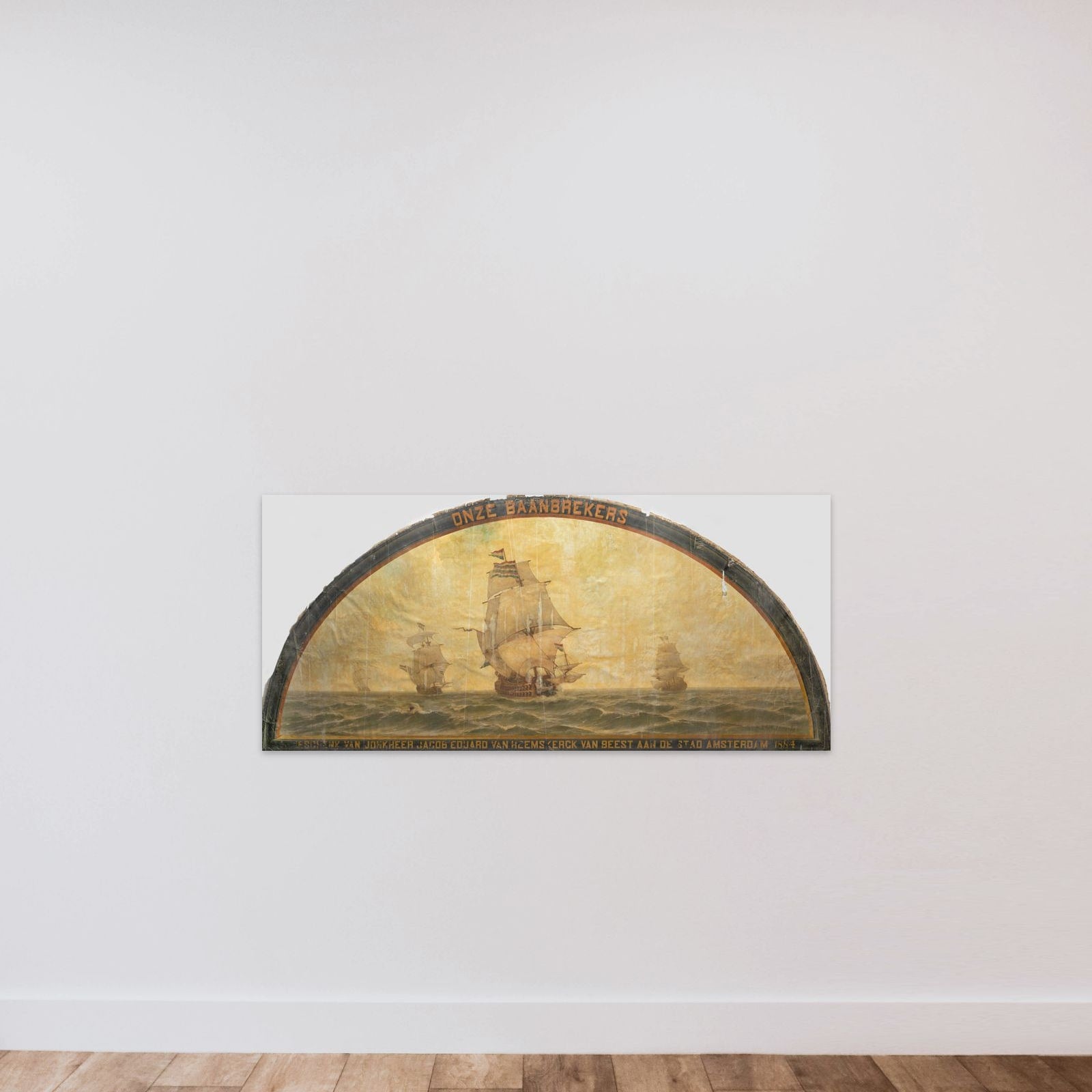'Our Pioneers': Seventeenth-Century Ships at Sea unframed — shown to scale