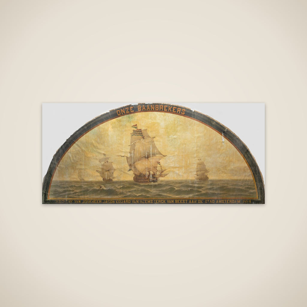 'Our Pioneers': Seventeenth-Century Ships at Sea unframed print