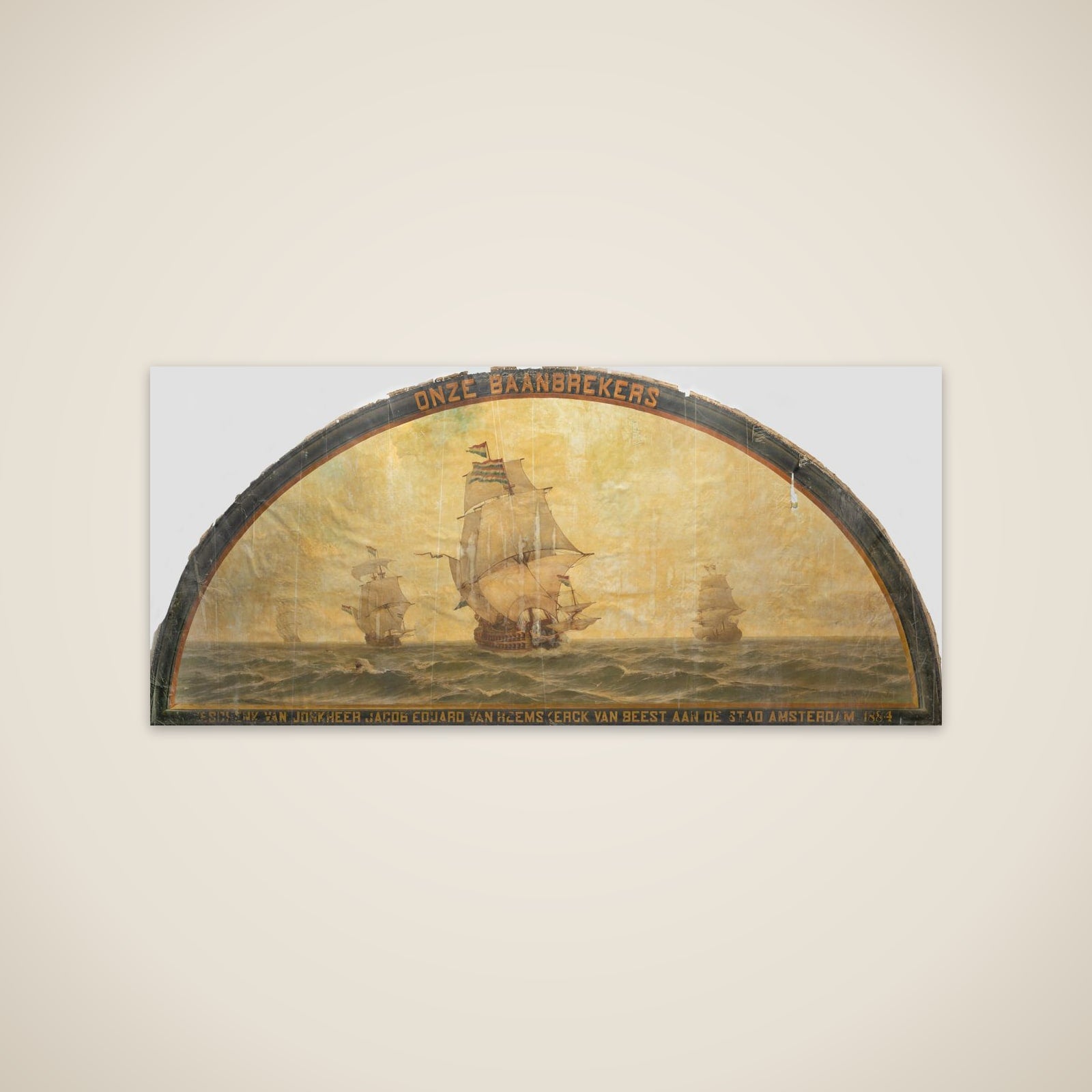 'Our Pioneers': Seventeenth-Century Ships at Sea unframed print
