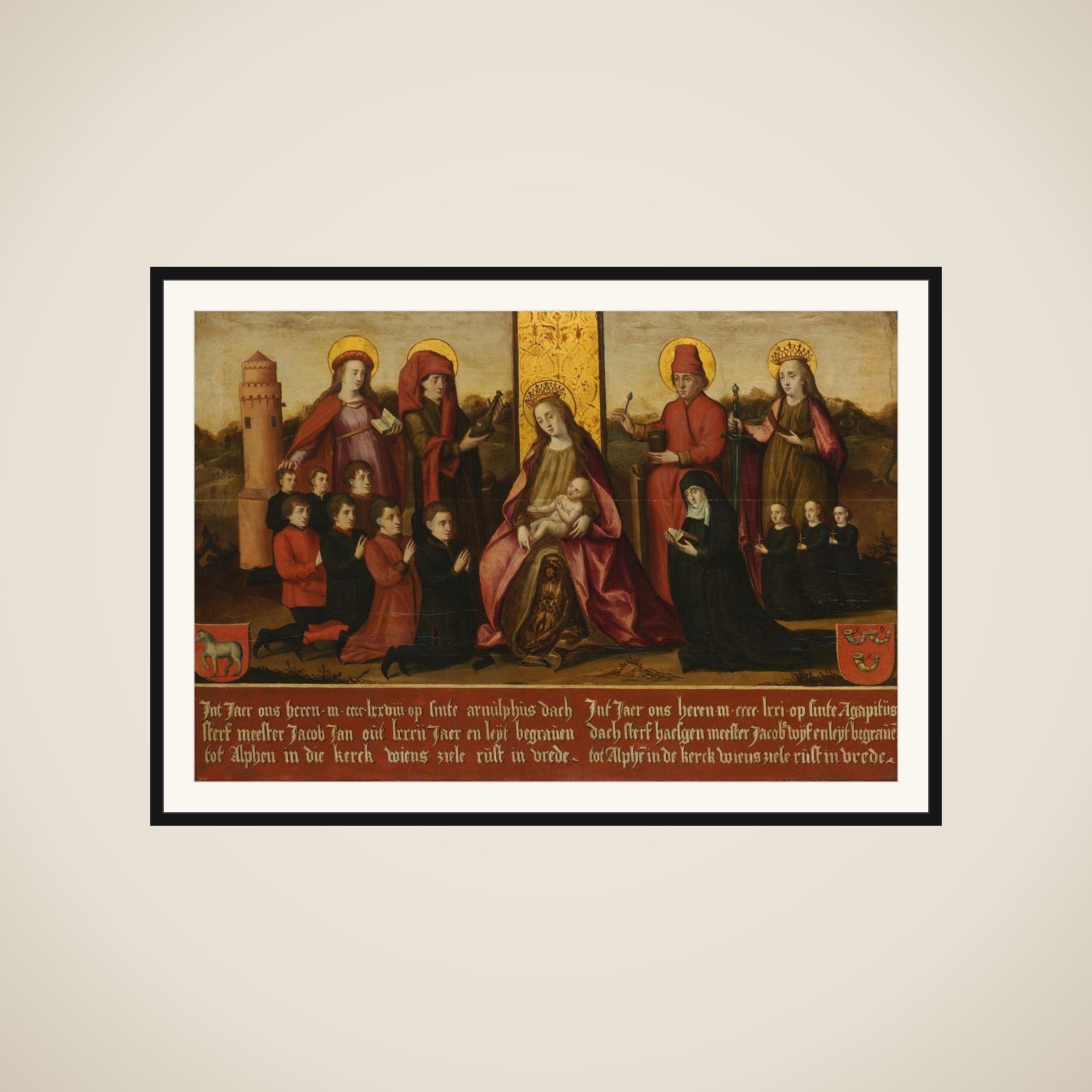 Memorial Panel for Jacob Jan van Assendelft  and his Wife Haesgen van Outshoorn framed