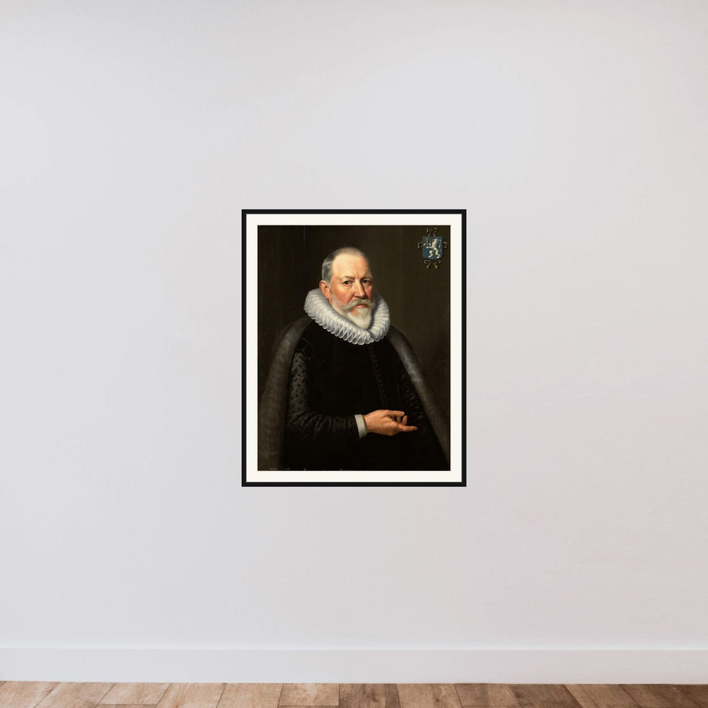 Portrait of Maerten Ruychaver (1545-1626) framed — shown to scale