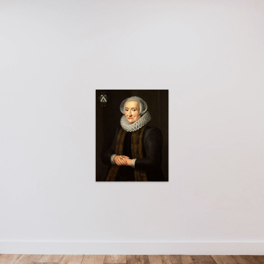 Portrait of Alid van der Laen (1542-1626) unframed — shown to scale