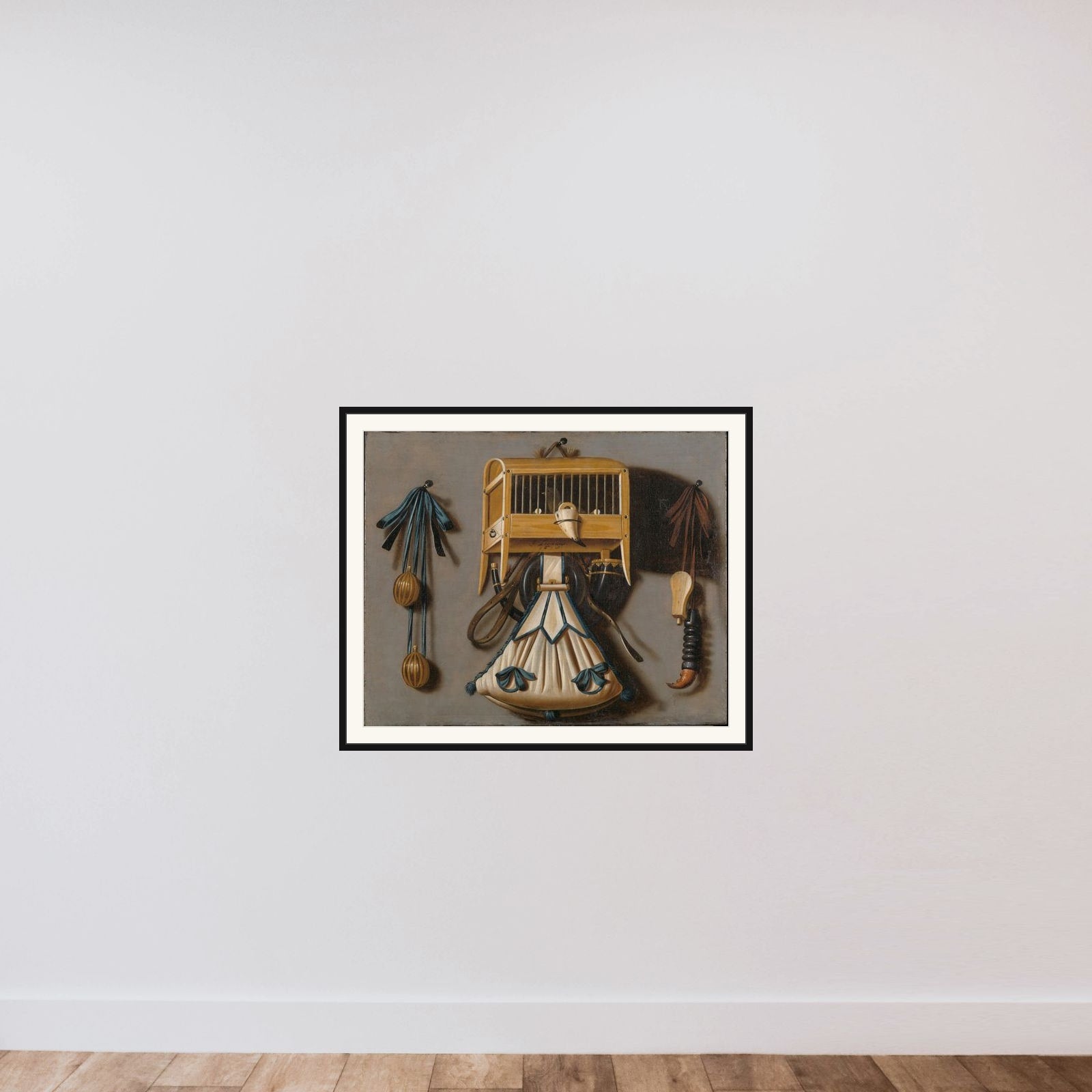 Still Life with Implements of the Hunt framed — shown to scale