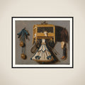 Still Life with Implements of the Hunt framed