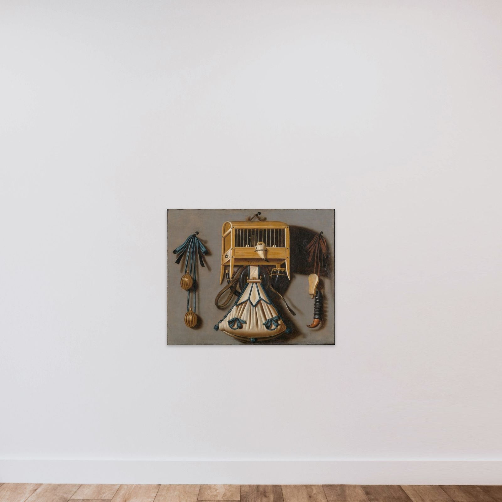 Still Life with Implements of the Hunt unframed — shown to scale
