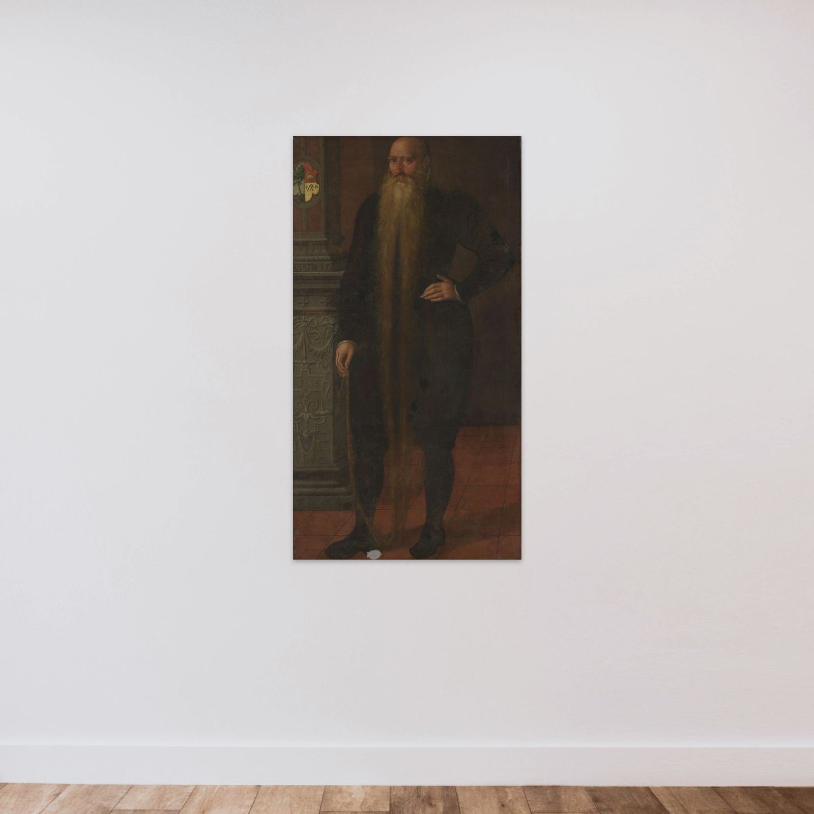 Portrait of Pieter Dircksz, called Long Beard, Council Member of the Orphan Chamber in Edam unframed — shown to scale