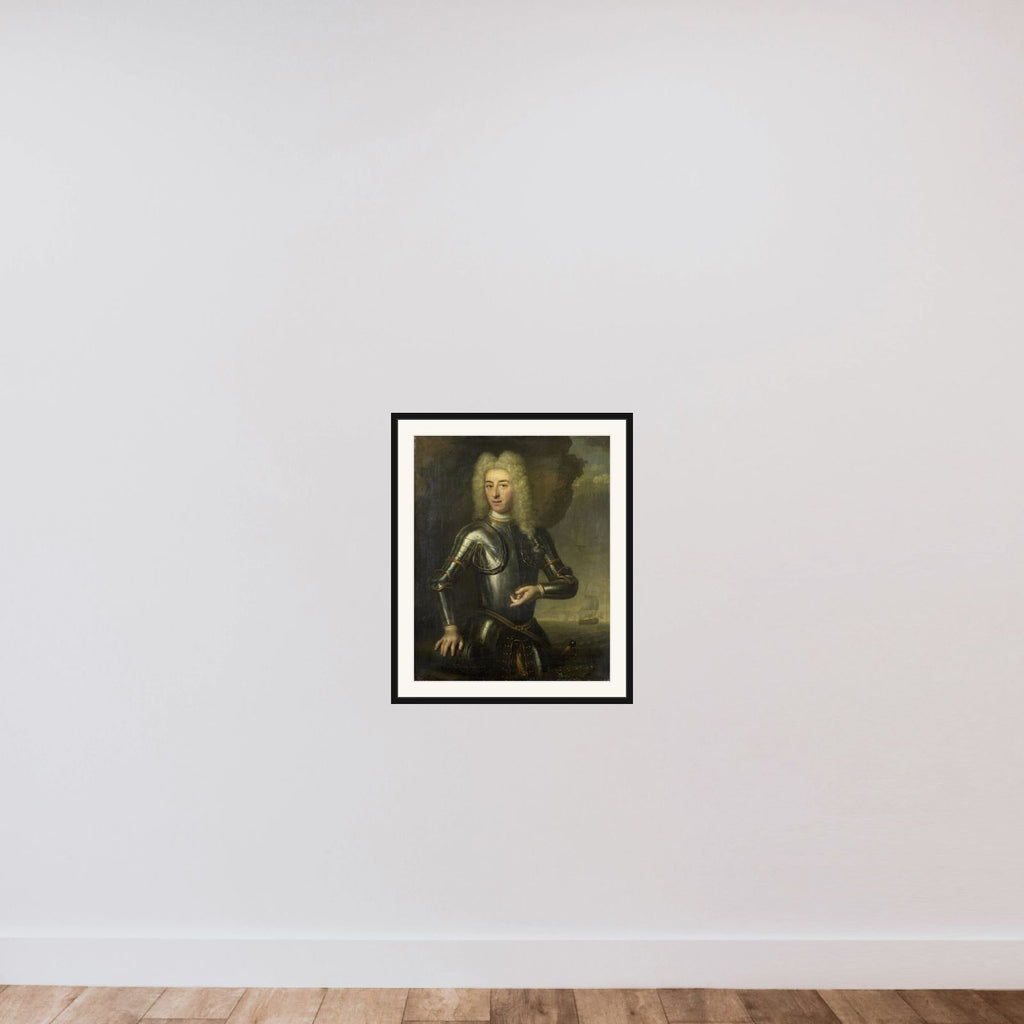 Portrait of Hendrik Lijnslager, Sea Captain with the Admiralty of Amsterdam framed — shown to scale