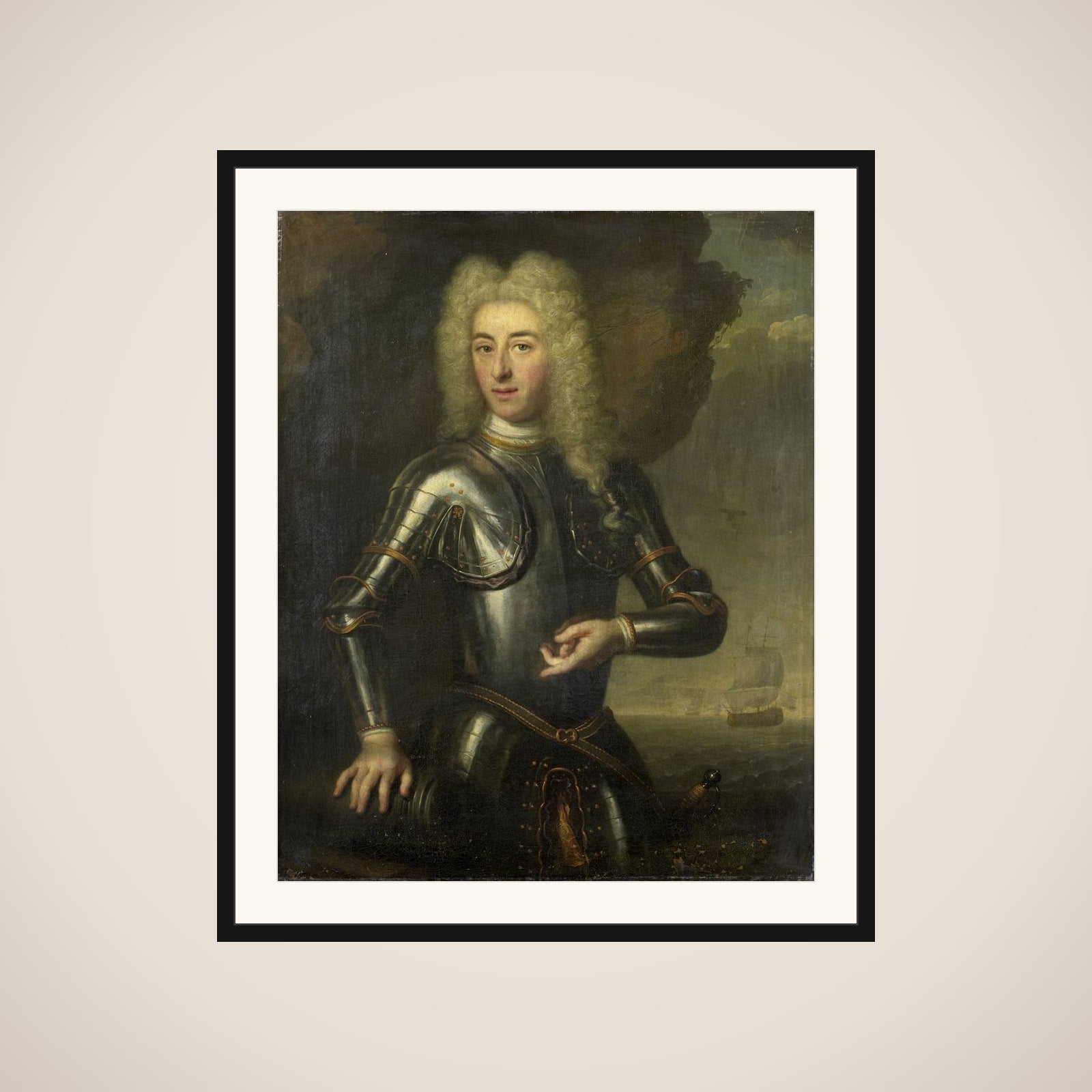 Portrait of Hendrik Lijnslager, Sea Captain with the Admiralty of Amsterdam framed