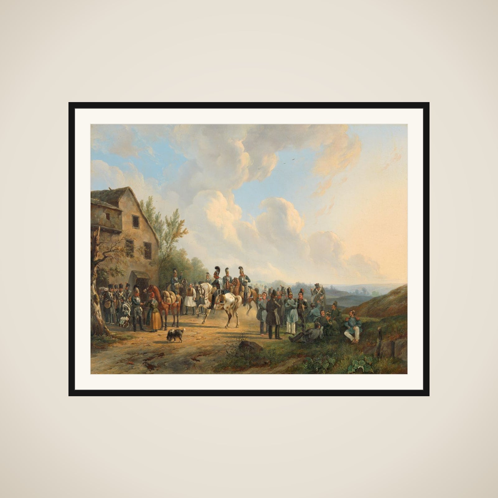 Scene from the Ten Days' Campaign against the Belgian Revolt, August 1831 framed