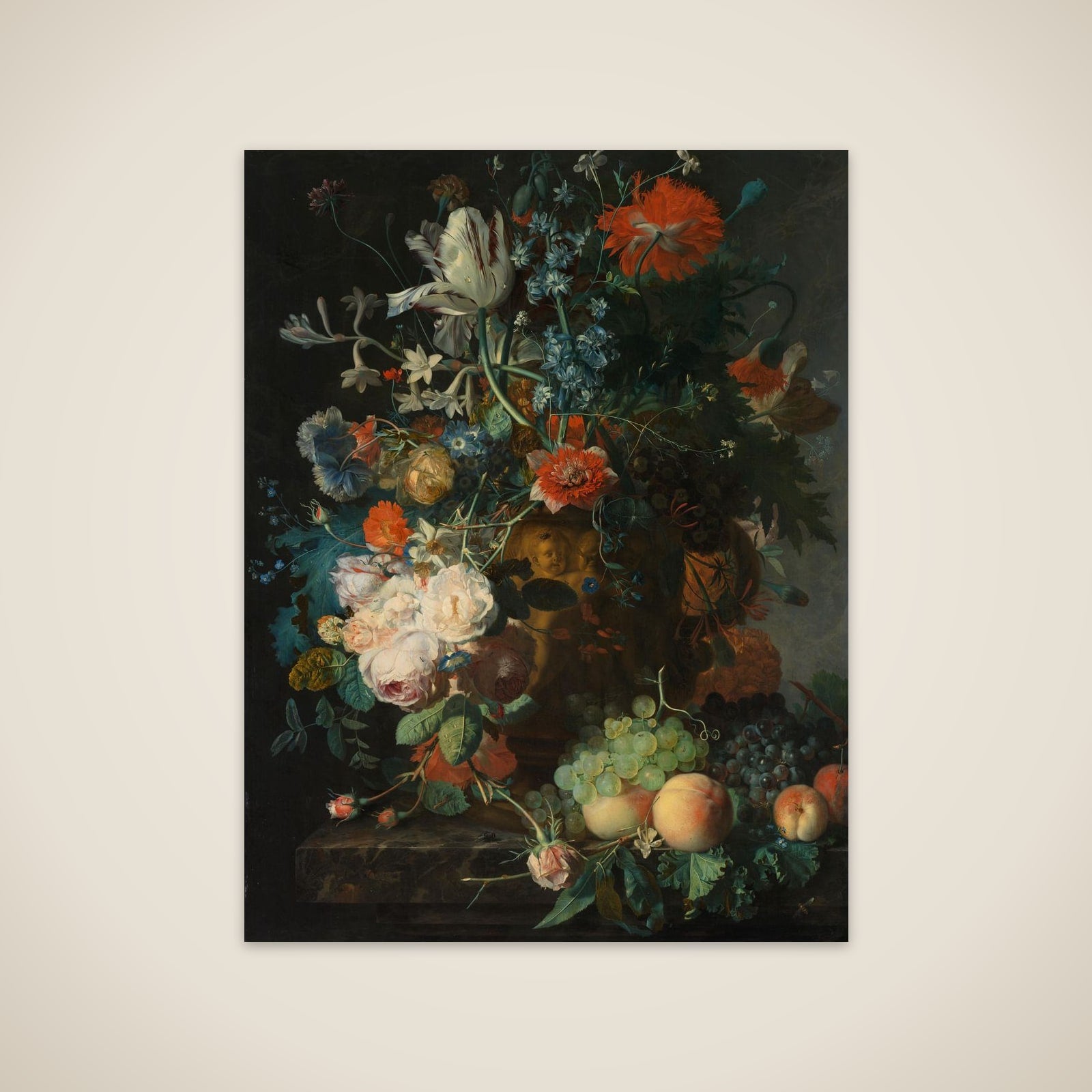Still Life with Flowers and Fruit unframed print