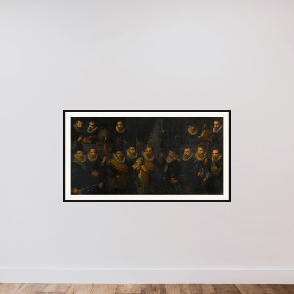 Officers and Other Civic Guardsmen of the IIIrd District of Amsterdam, under the Command of Captain Jacob Gerritsz Hoyngh and Lieutenant Nanningh Florisz Cloeck framed — shown to scale