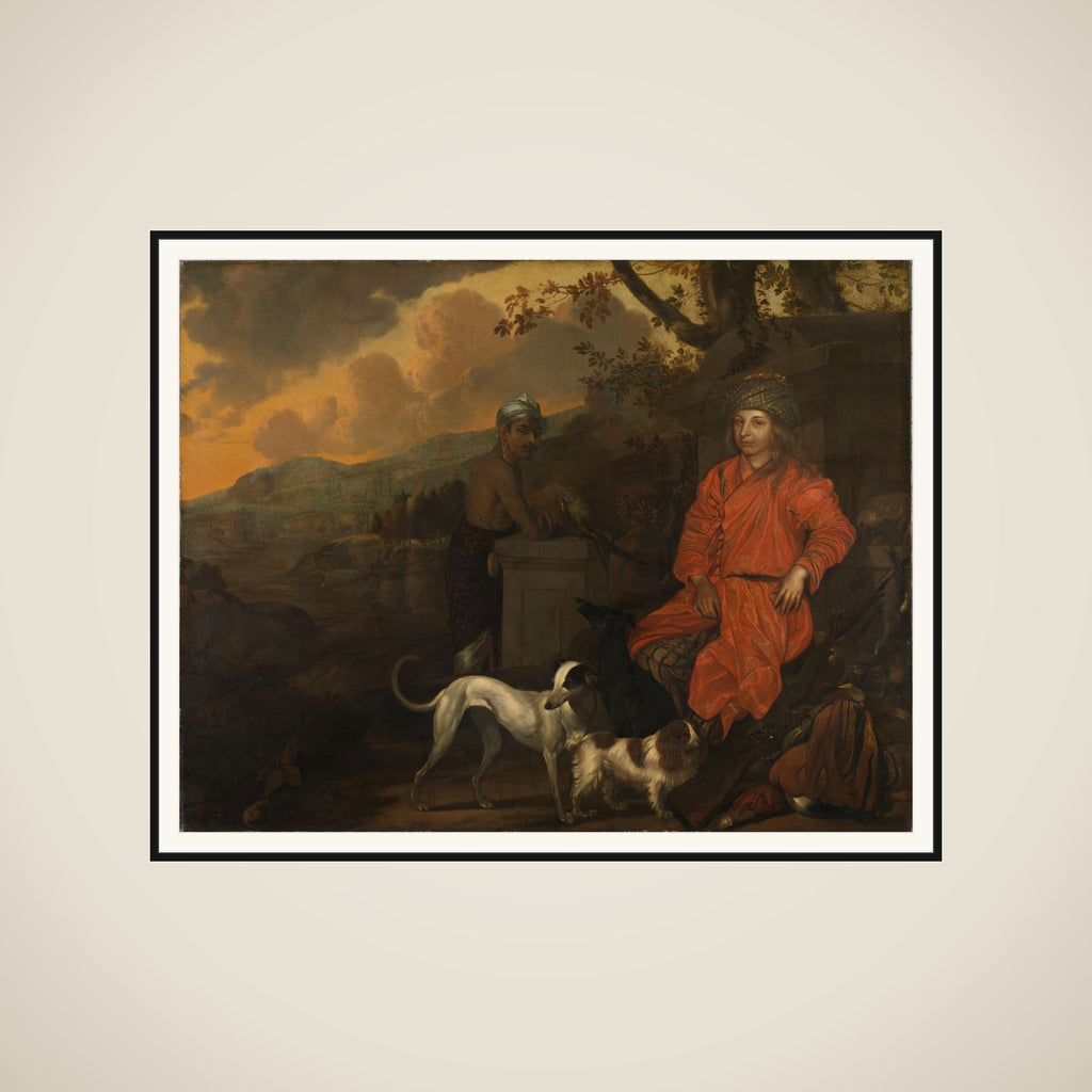 Double potrait of Philippus Baldaeus (1632-1671) and Gerrit Mossopatam framed
