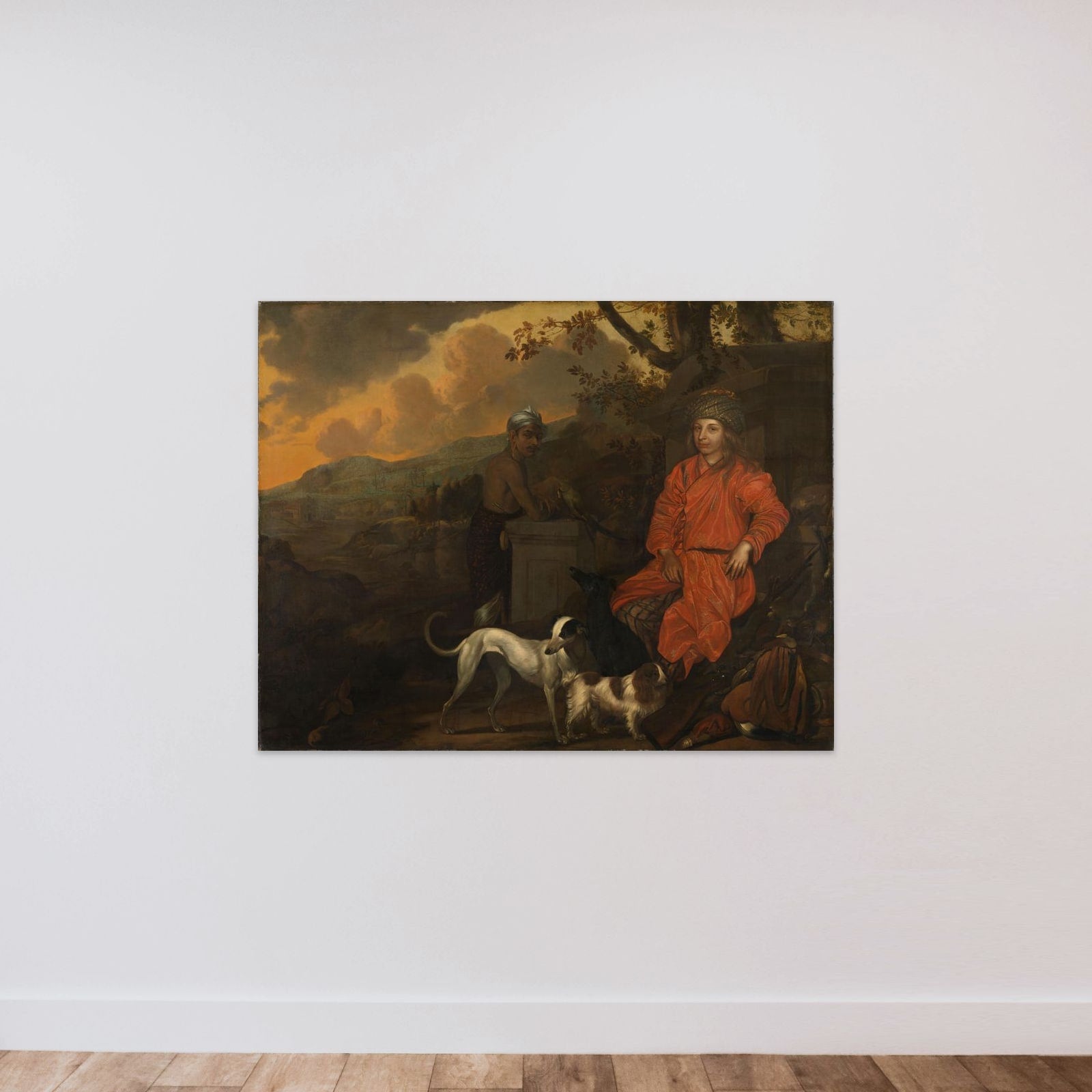 Double potrait of Philippus Baldaeus (1632-1671) and Gerrit Mossopatam unframed — shown to scale