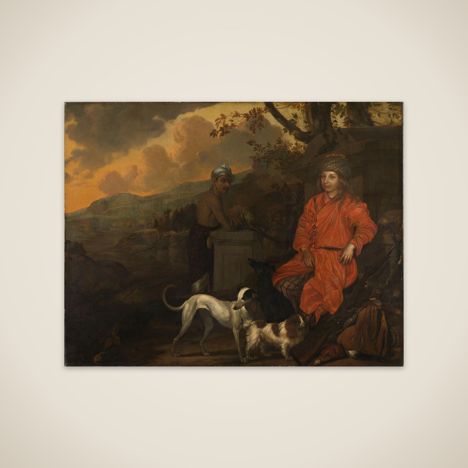 Double potrait of Philippus Baldaeus (1632-1671) and Gerrit Mossopatam unframed print
