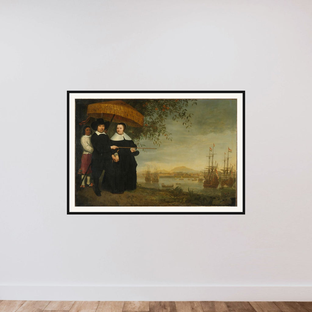 Portrait of a Senior Merchant of the Dutch East India Company in Batavia framed — shown to scale