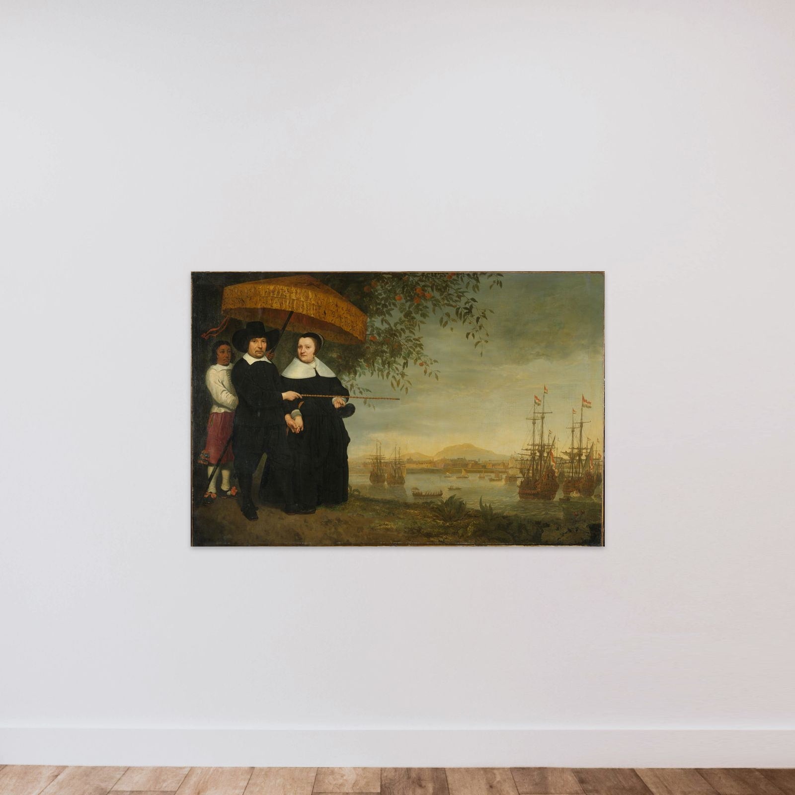 Portrait of a Senior Merchant of the Dutch East India Company in Batavia unframed — shown to scale