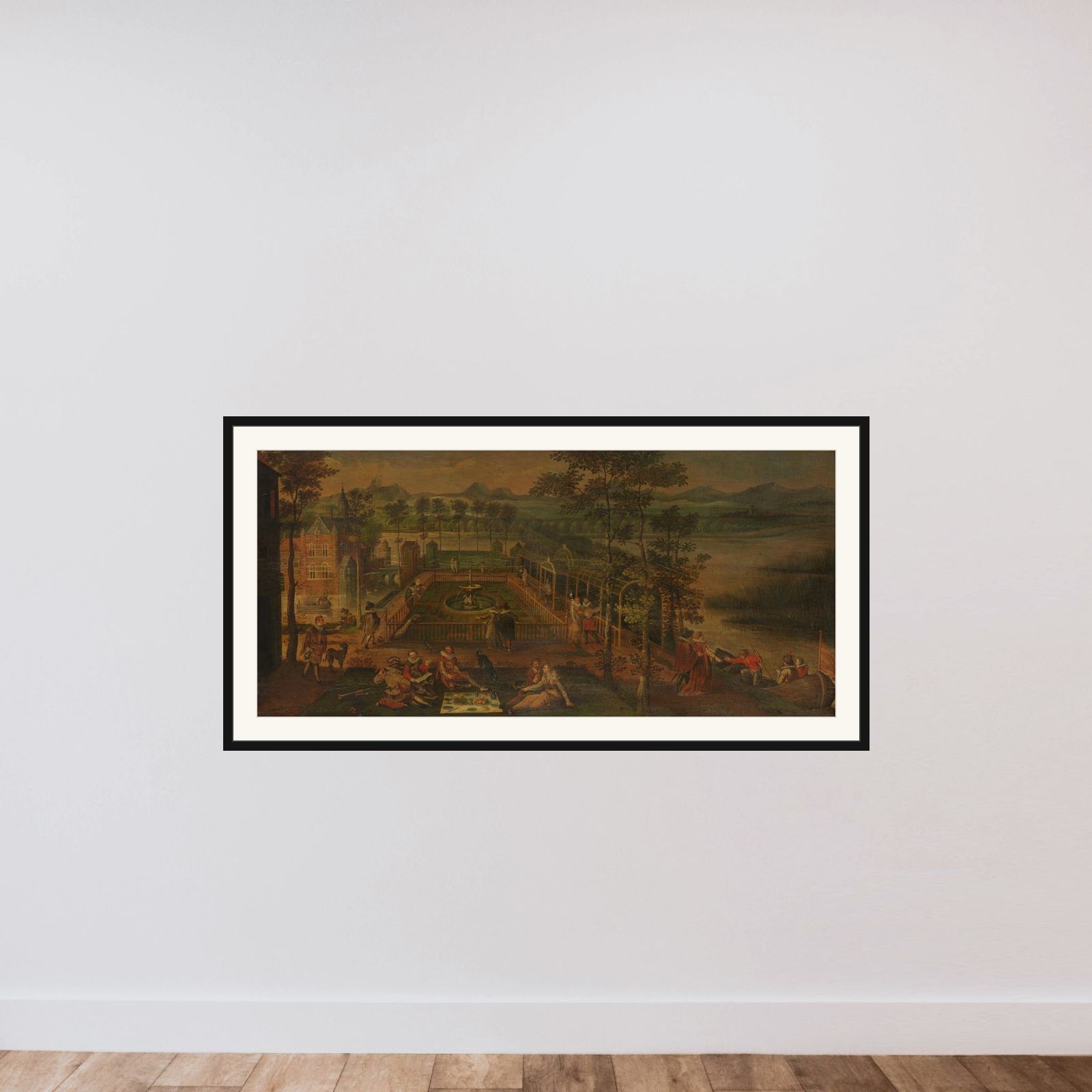 Pleasure Garden framed — shown to scale
