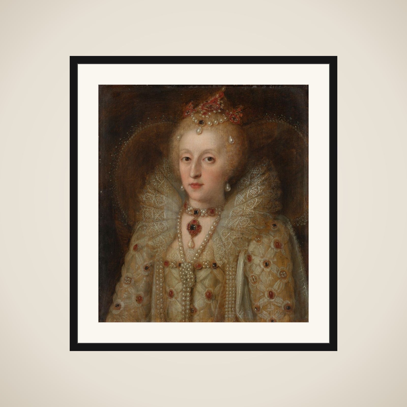 Portrait of Elizabeth I, Queen of England framed
