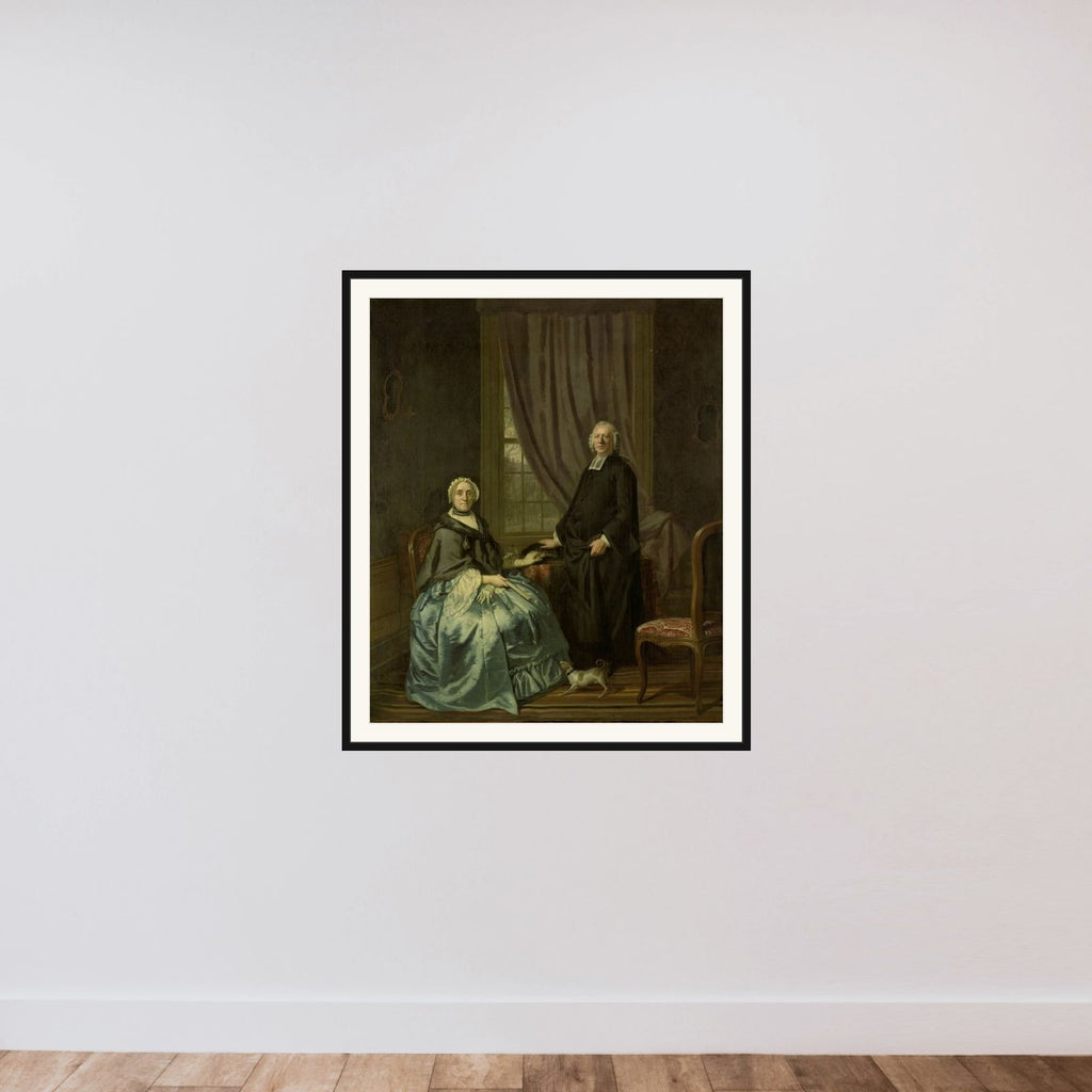 Portrait of Petrus Bliek, Remonstrant Minister in Amsterdam, with his Wife Cornelia Drost framed — shown to scale