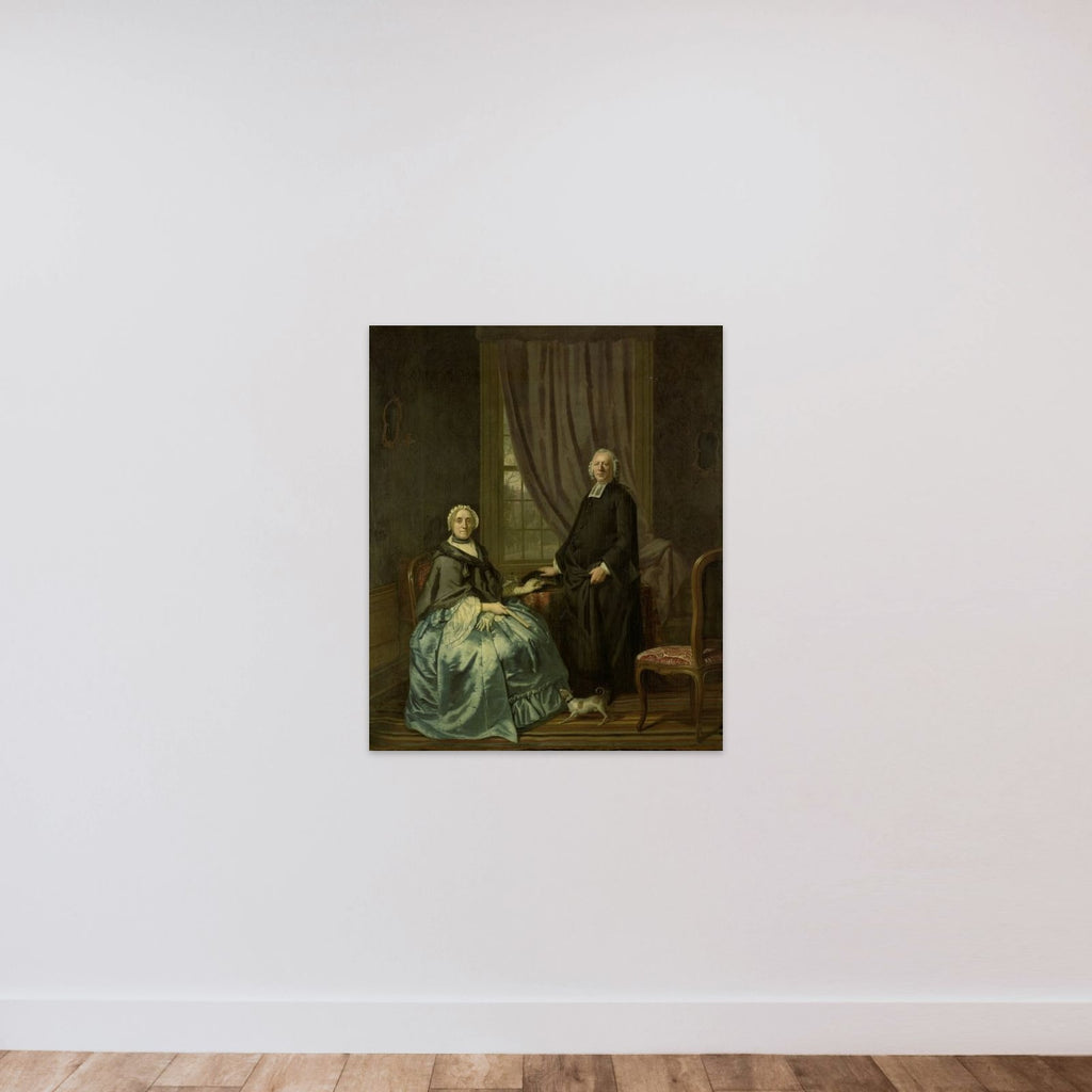 Portrait of Petrus Bliek, Remonstrant Minister in Amsterdam, with his Wife Cornelia Drost unframed — shown to scale