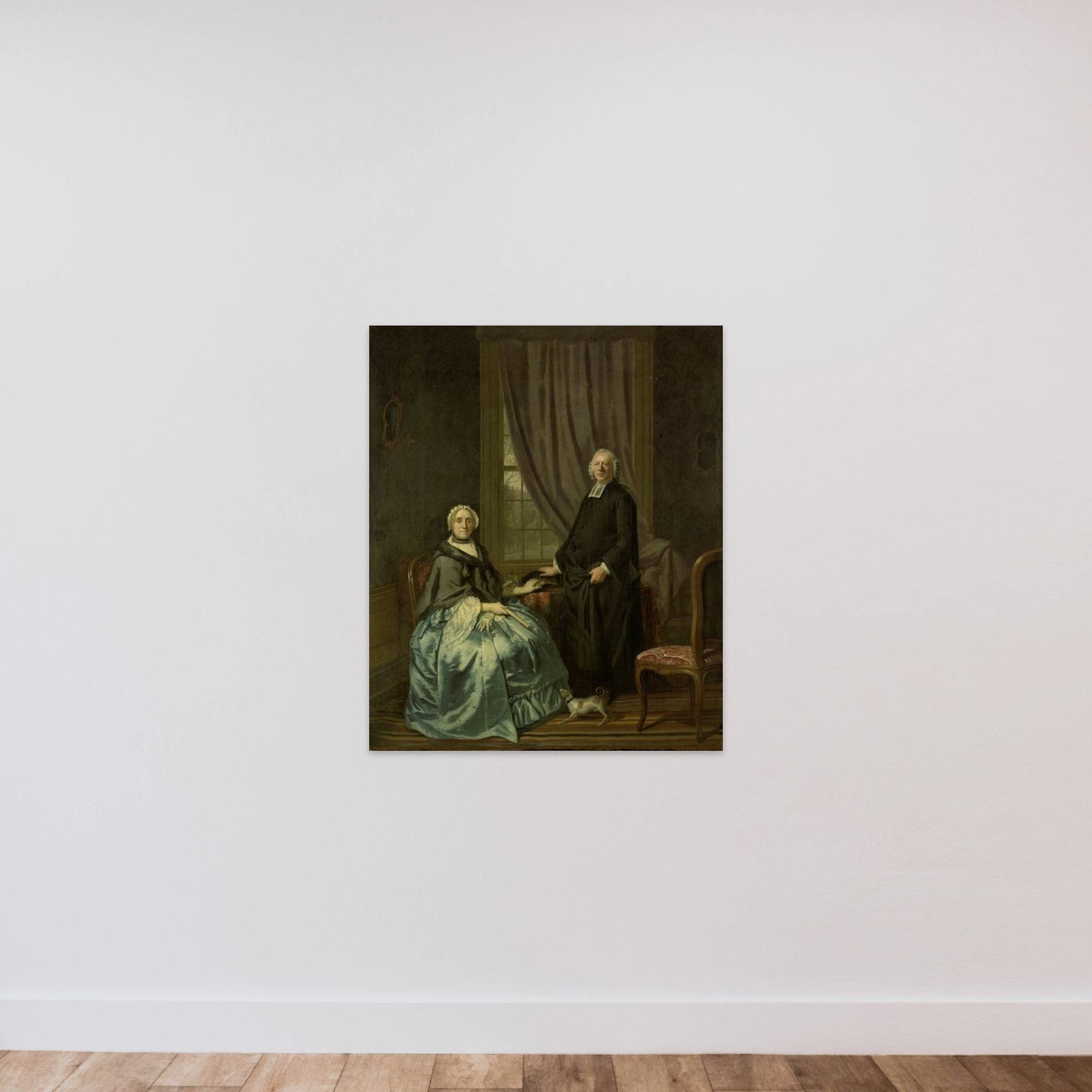 Portrait of Petrus Bliek, Remonstrant Minister in Amsterdam, with his Wife Cornelia Drost unframed — shown to scale