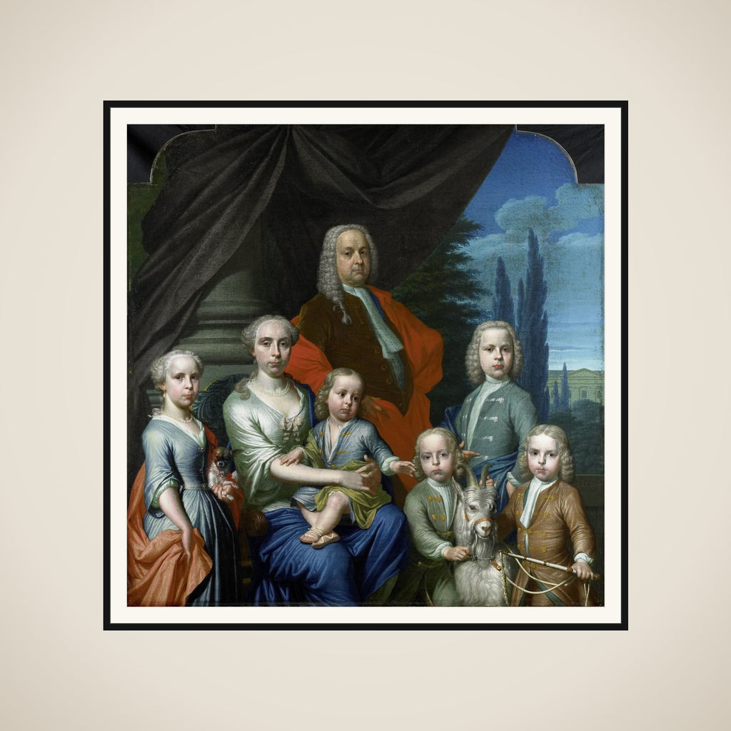 Willem Philip Kops (1695-1756), Merchant of Haarlem, with his Wife and Children framed