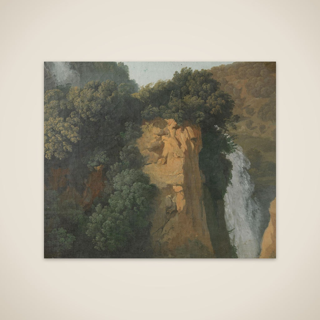 Overgrown Cliffs with a Waterfall in Italy, perhaps at Tivoli unframed print