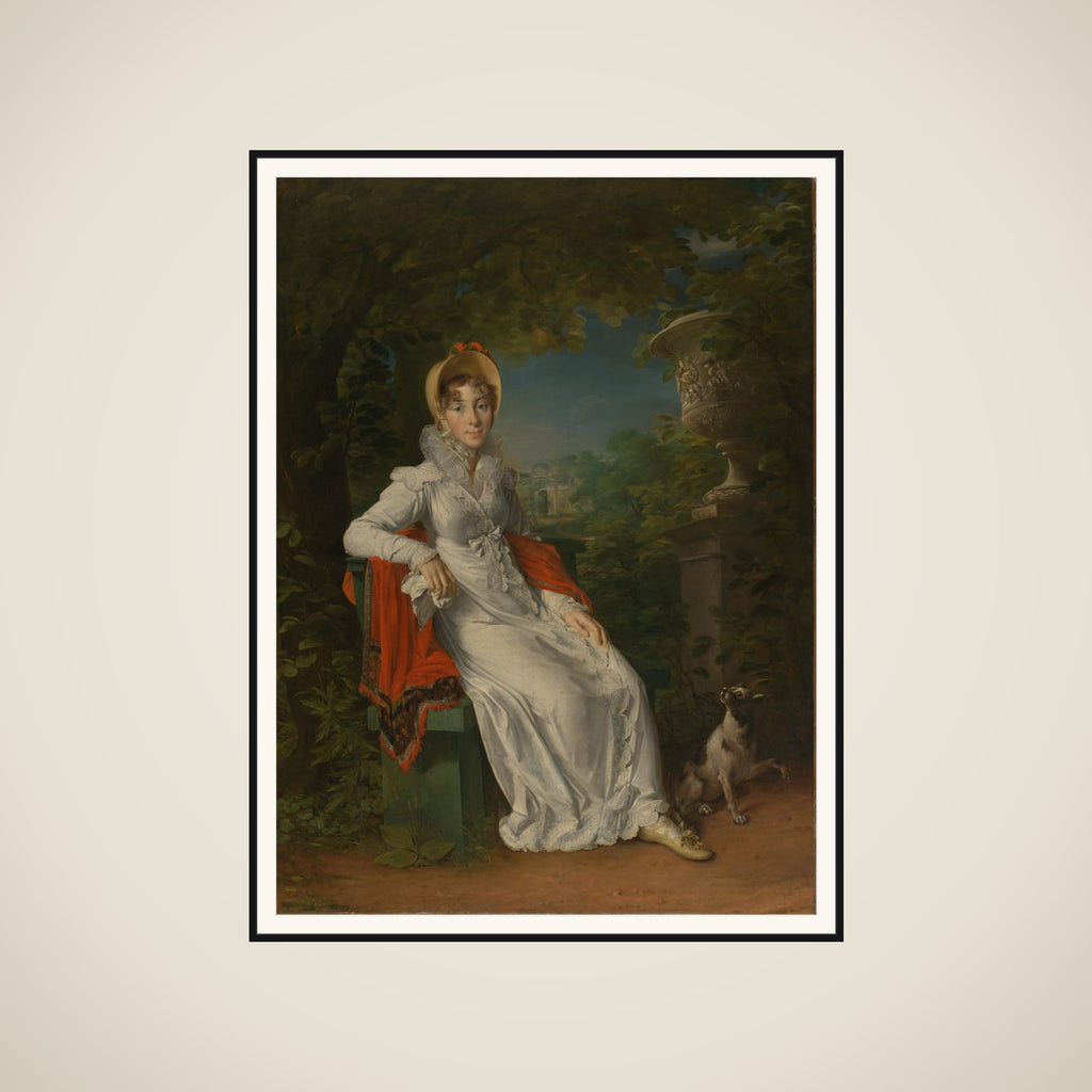 Carolina Ferdinanda Louisa of Sicily (1798-1870). Wife of Charles Ferdinand, Duc de Berry, in the Park of Bagatelle in the Bois de Boulogne (near Paris) framed