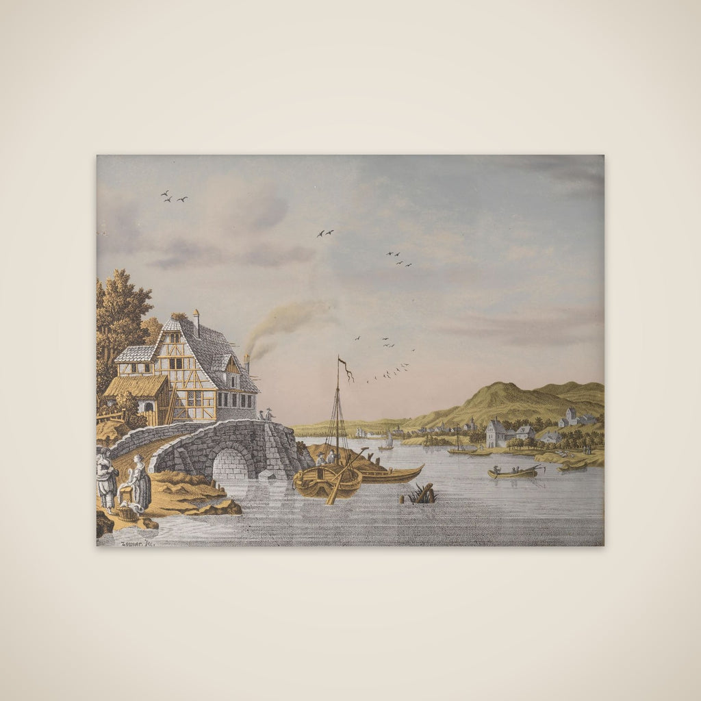 Houses along a River unframed print