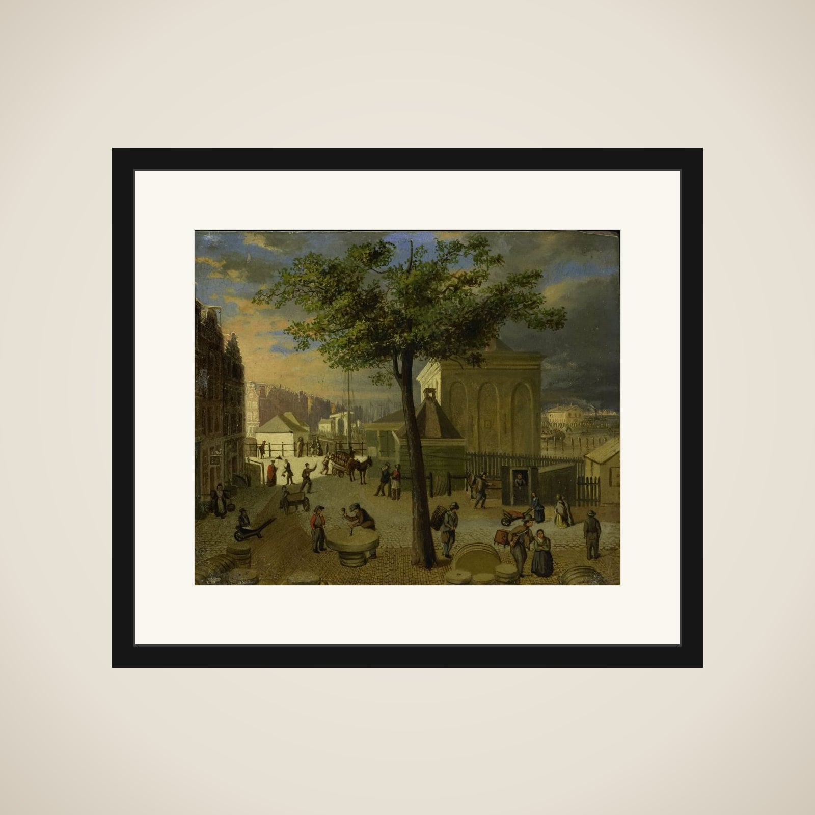 De Slijpsteenmarkt met het gebouw 'Het Zeerecht' te Amsterdam framed