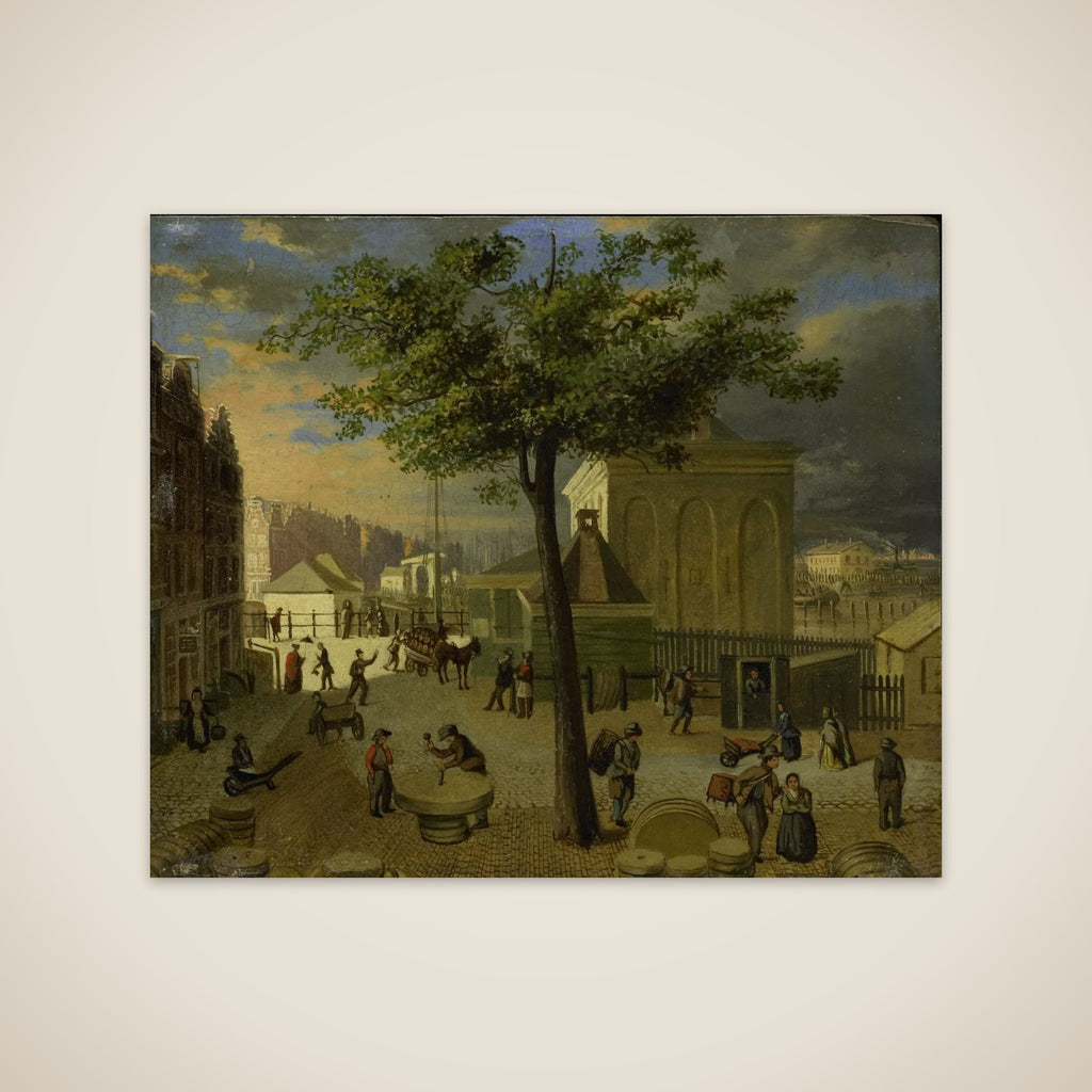 De Slijpsteenmarkt met het gebouw 'Het Zeerecht' te Amsterdam unframed print