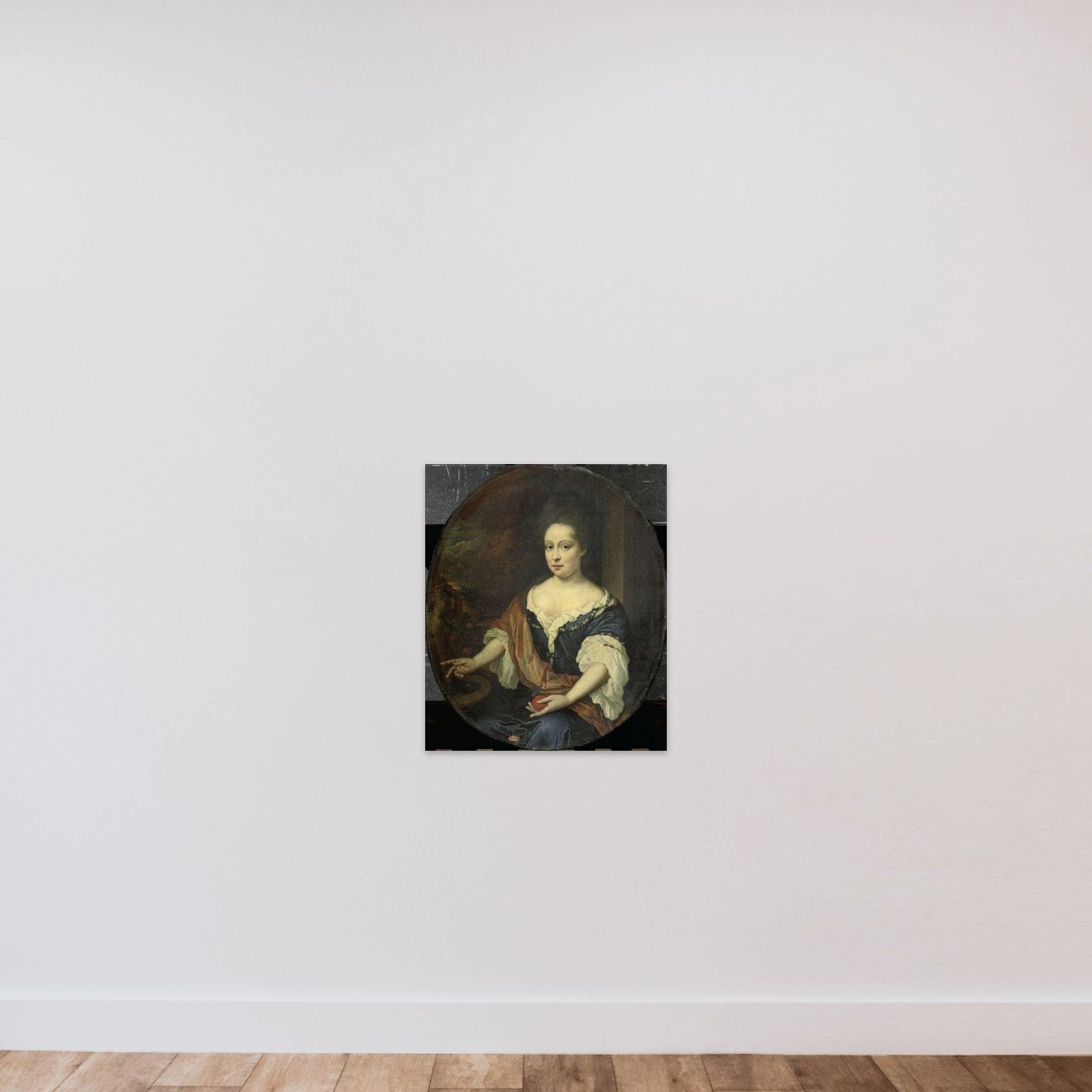 Judith Allijn (d 1702), Wife of Harmen Lijnslager unframed — shown to scale