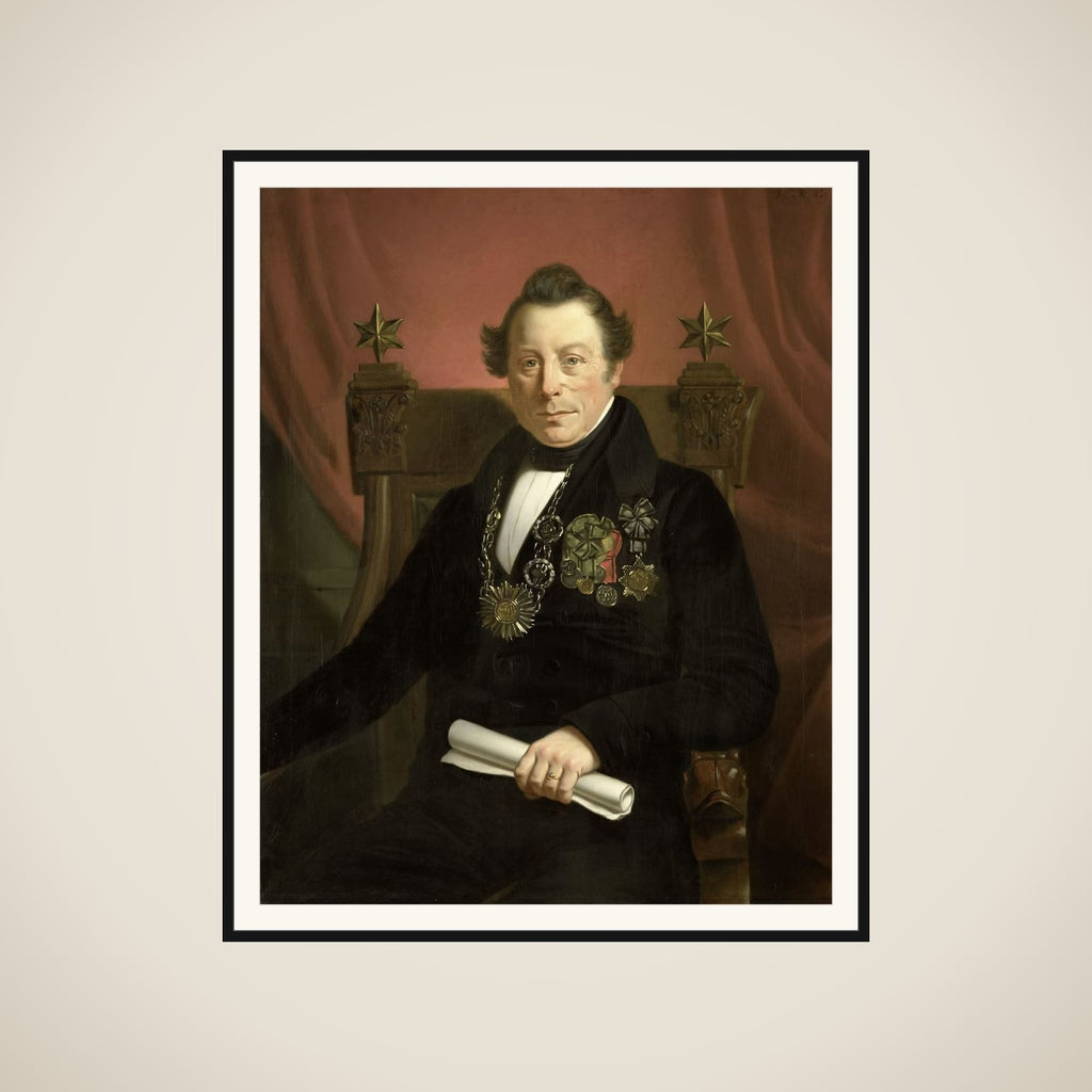 Portrait of Coenraad van Hulst, Actor, as President of the Arts-Promoting Company VW in Amsterdam (so named after the founders Casper Vreedenberg and Jan van Well) framed