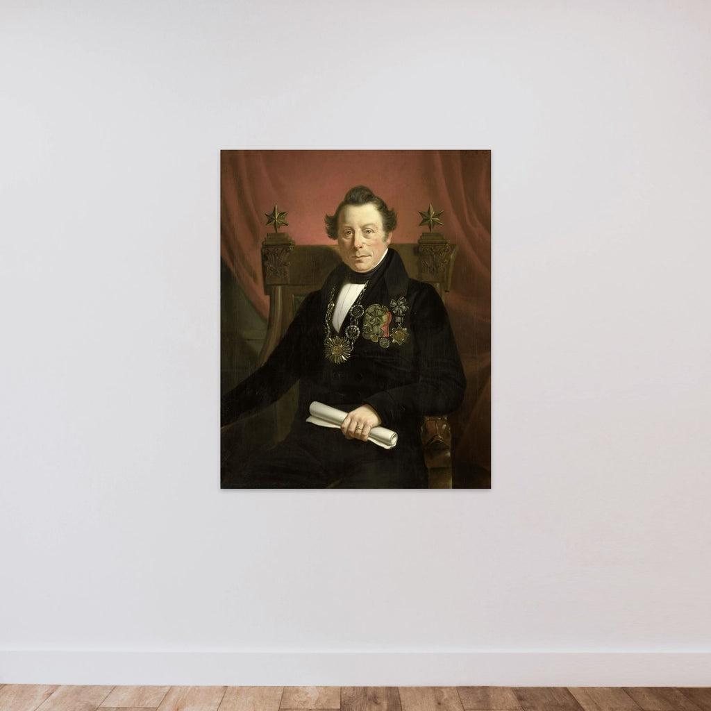 Portrait of Coenraad van Hulst, Actor, as President of the Arts-Promoting Company VW in Amsterdam (so named after the founders Casper Vreedenberg and Jan van Well) unframed — shown to scale