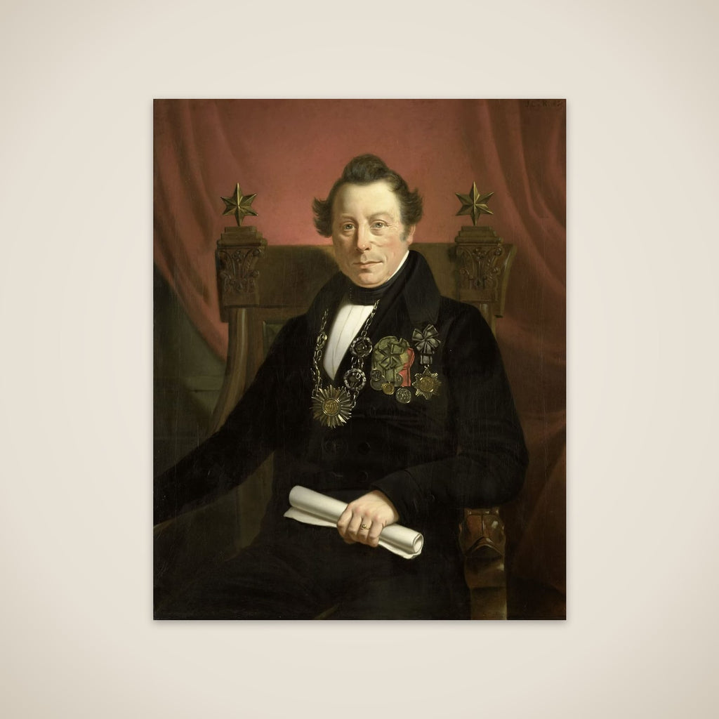 Portrait of Coenraad van Hulst, Actor, as President of the Arts-Promoting Company VW in Amsterdam (so named after the founders Casper Vreedenberg and Jan van Well) unframed print