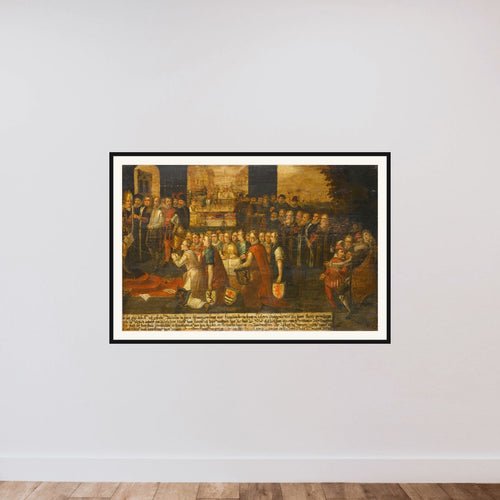 Allegory of the Tyranny of the Duke of Alba in the Netherlands framed — shown to scale