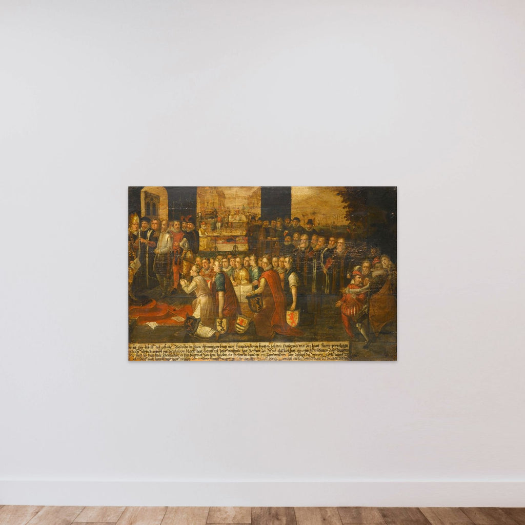 Allegory of the Tyranny of the Duke of Alba in the Netherlands unframed — shown to scale