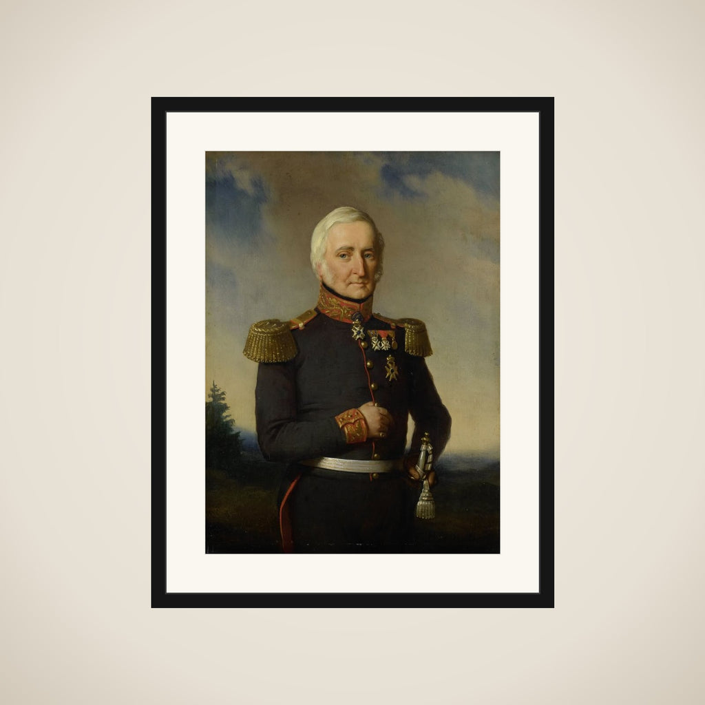Huibert Gerard Baron Nahuys van Burgst (1782-1858). Lid van de Raad van Nederlands Oost Indië, in het uniform van generaal-majoor titulair framed