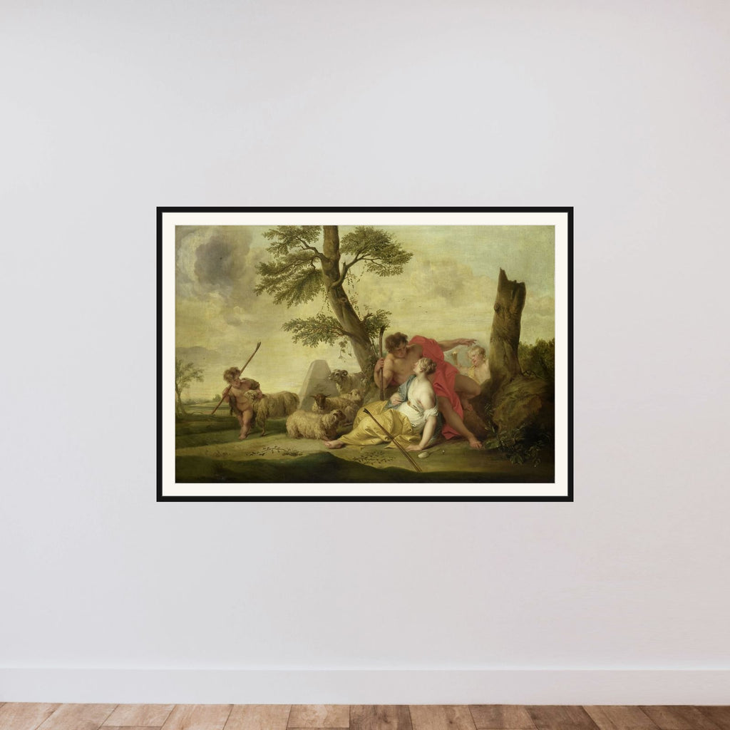 Paris and Oenone framed — shown to scale