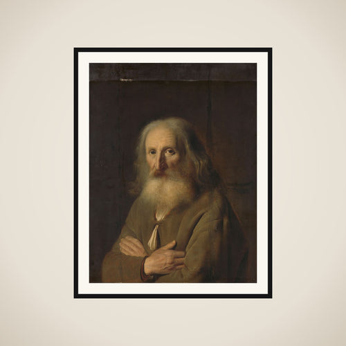 An Old Man with Folded Arms framed