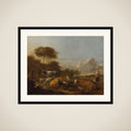 Landscape with Cattle framed